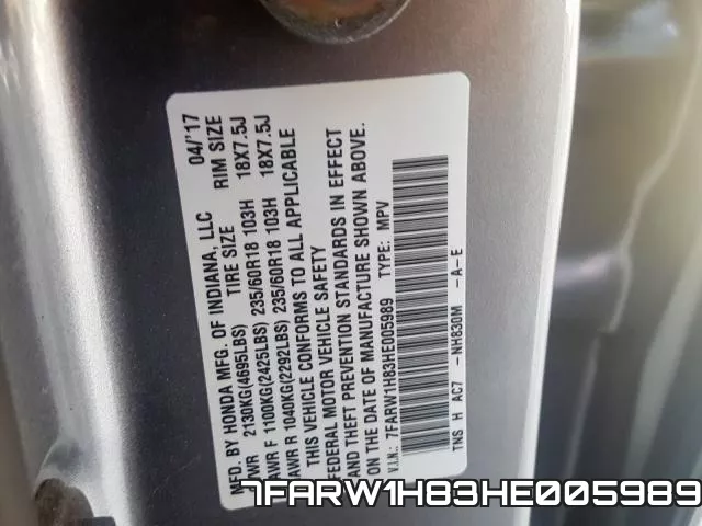 7FARW1H83HE005989 фото 2