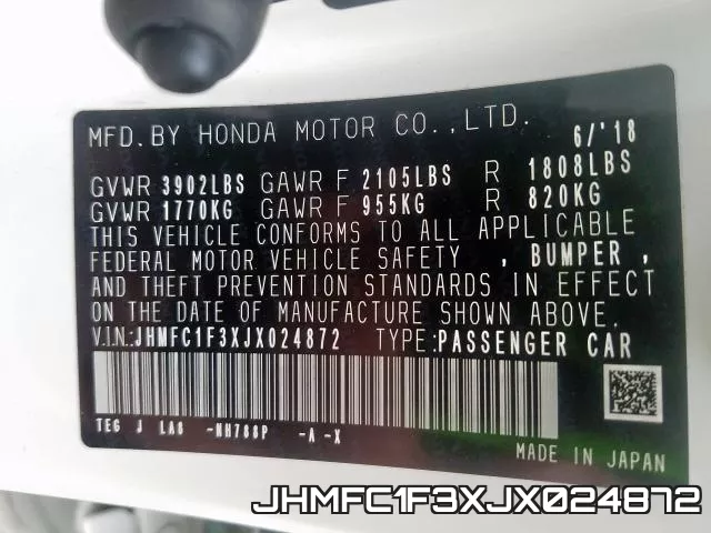 JHMFC1F3XJX024872 фото 2