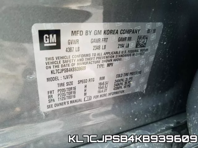 KL7CJPSB4KB939609 фото 2