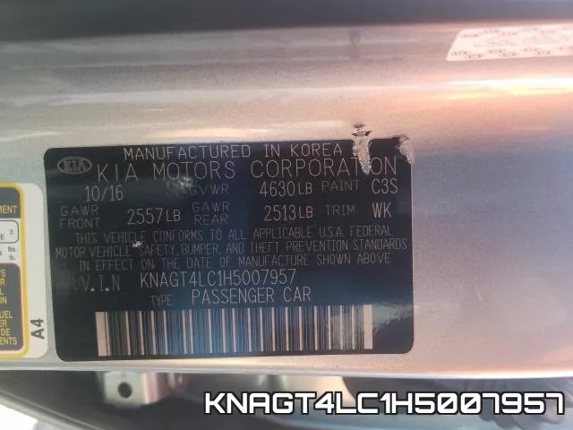 KNAGT4LC1H5007957 фото 2