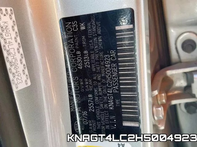 KNAGT4LC2H5004923 фото 2