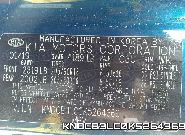 KNDCB3LC0K5264369 фото 10