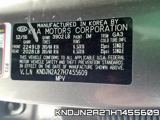 KNDJN2A27H7455609 фото 2