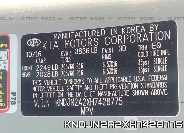 KNDJN2A2XH7428775 фото 10