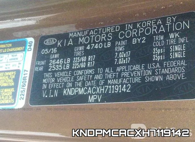 KNDPMCACXH7119142 фото 10