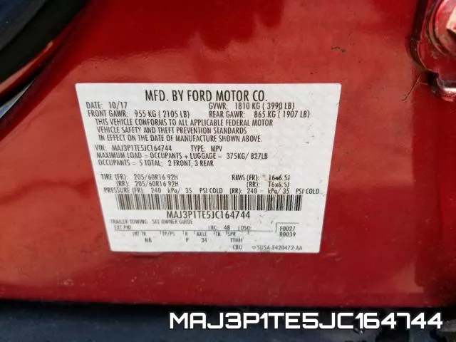 MAJ3P1TE5JC164744 фото 2
