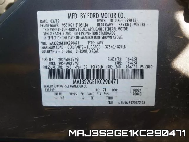 MAJ3S2GE1KC290471 фото 2