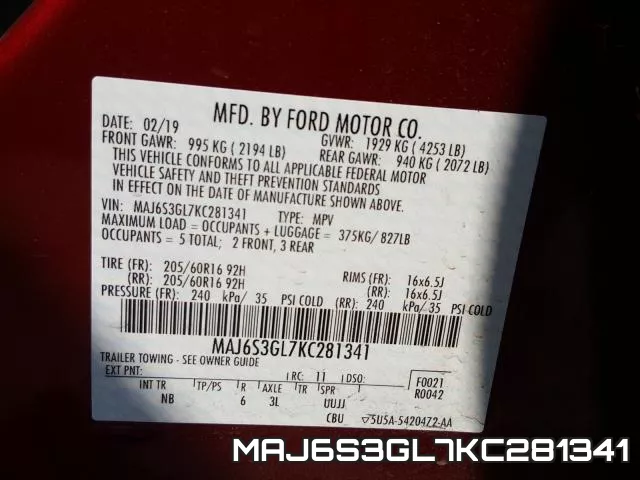 MAJ6S3GL7KC281341 фото 2