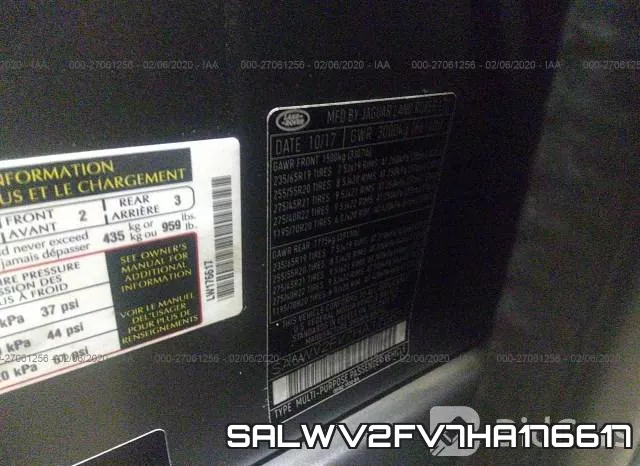 SALWV2FV7HA176617 фото 10