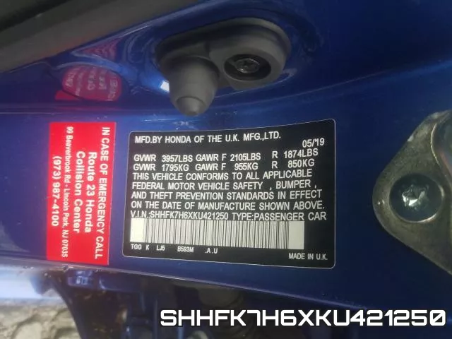 SHHFK7H6XKU421250 фото 2