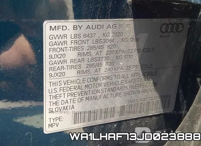 WA1LHAF73JD023888 фото 10