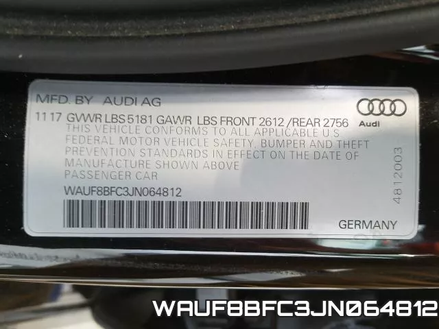 WAUF8BFC3JN064812 фото 2