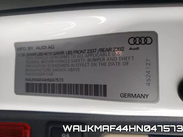 WAUKMAF44HN047573 фото 2
