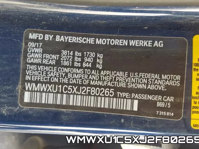 WMWXU1C5XJ2F80265 фото 2