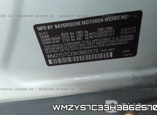 WMZYS7C33H3B62570 фото 10