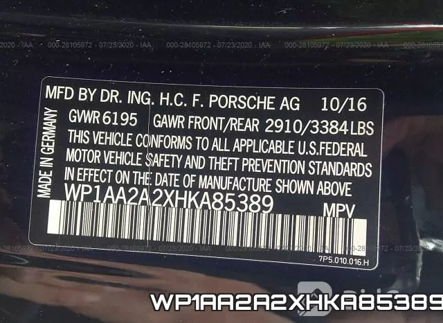 WP1AA2A2XHKA85389 фото 10