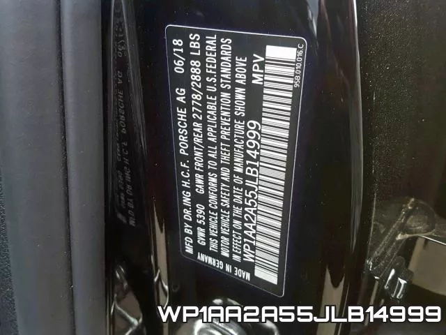 WP1AA2A55JLB14999 фото 2