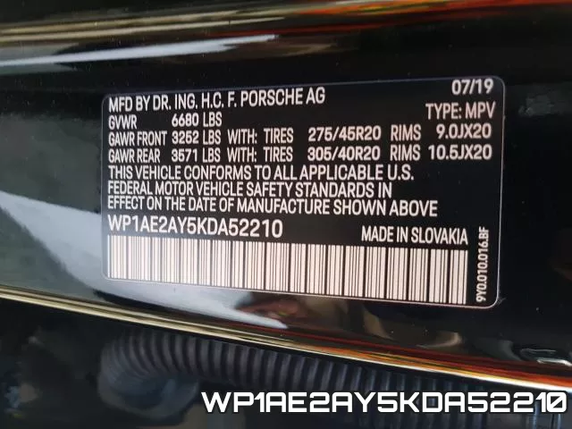 WP1AE2AY5KDA52210 фото 2
