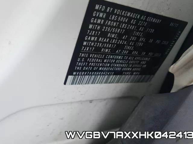 WVGBV7AXXHK042413 фото 2