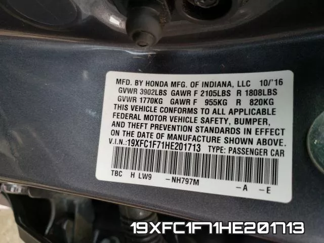 19XFC1F71HE201713 фото 2