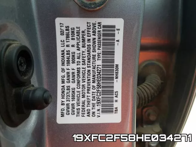 19XFC2F58HE034271 фото 2
