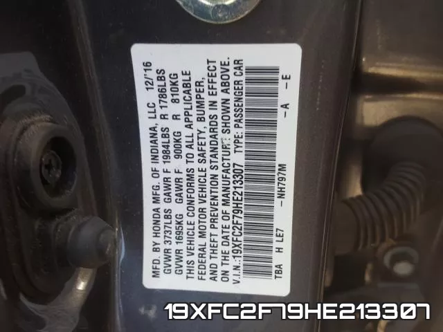19XFC2F79HE213307 фото 2