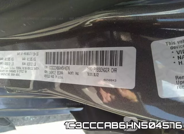 1C3CCCAB6HN504576 фото 10