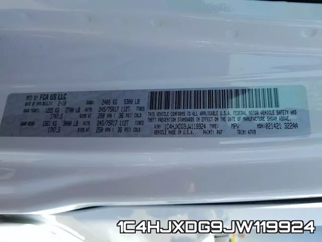 1C4HJXDG9JW119924 фото 2