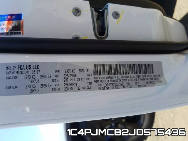 1C4PJMCB2JD575436 фото 2