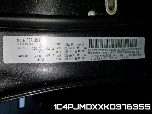 1C4PJMDXXKD376355 фото 2