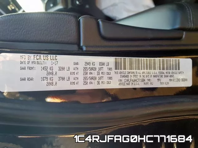1C4RJFAG0HC771684 фото 2
