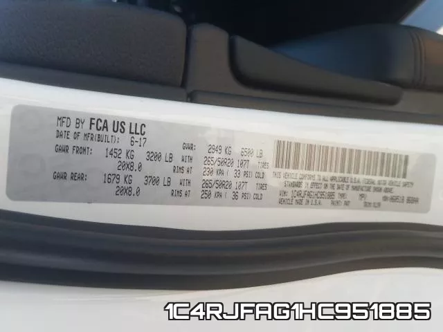 1C4RJFAG1HC951885 фото 2