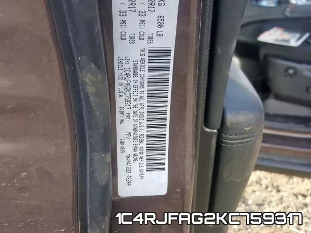 1C4RJFAG2KC759317 фото 2