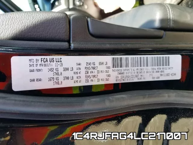 1C4RJFAG4LC217007 фото 2