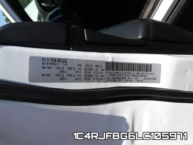 1C4RJFBG6LC105971 фото 2