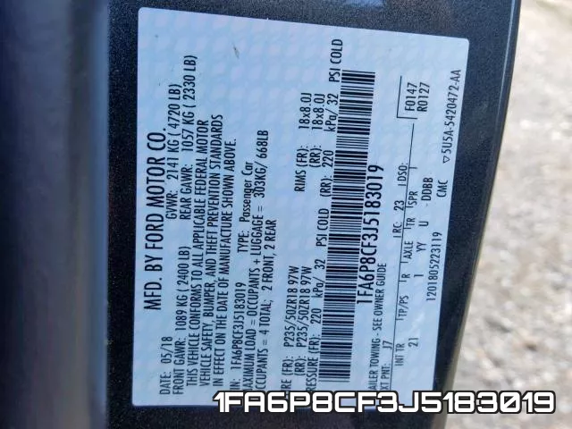 1FA6P8CF3J5183019 фото 2