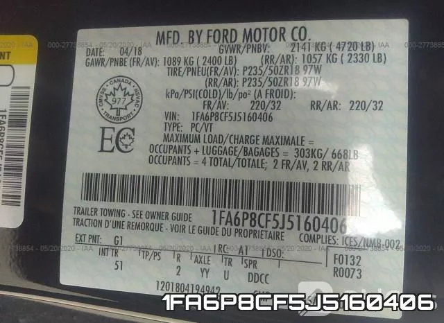 1FA6P8CF5J5160406 фото 10