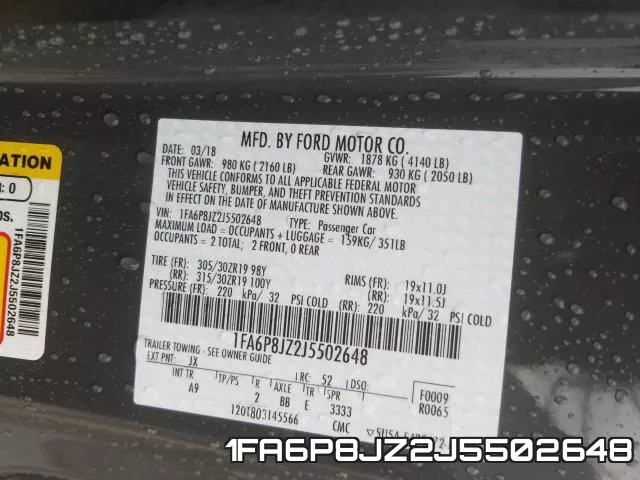 1FA6P8JZ2J5502648 фото 2