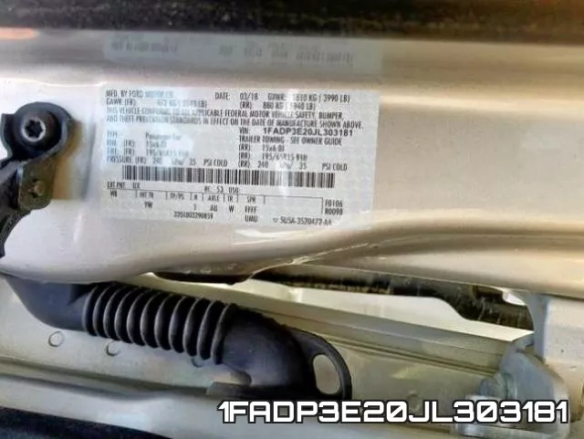 1FADP3E20JL303181 фото 2