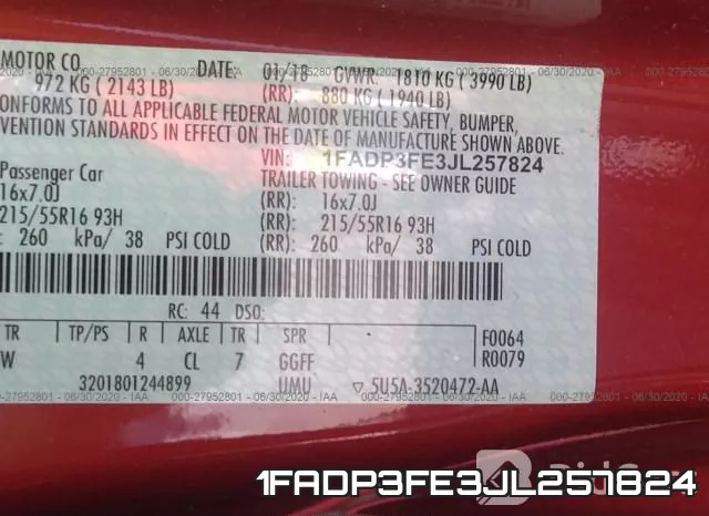 1FADP3FE3JL257824 фото 10