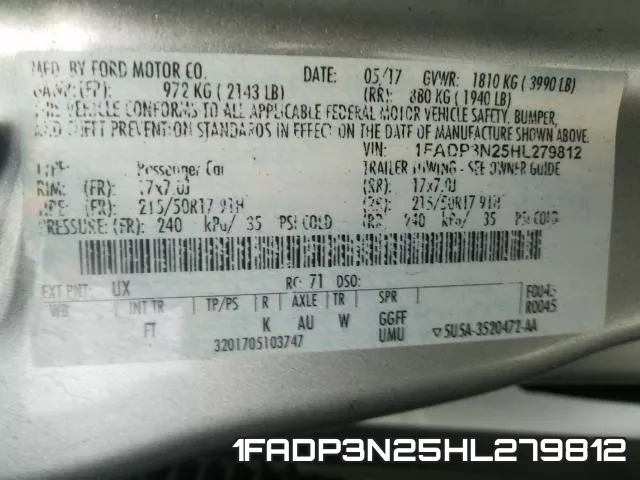 1FADP3N25HL279812 фото 2