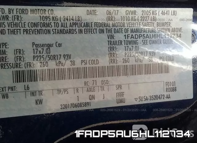 1FADP5AU6HL112734 фото 10