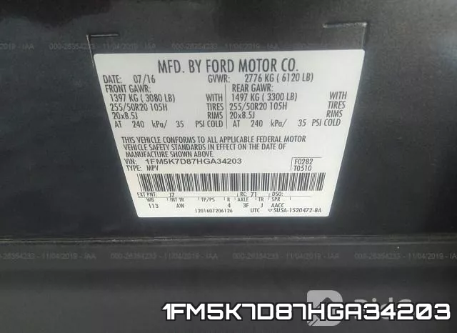1FM5K7D87HGA34203 фото 10
