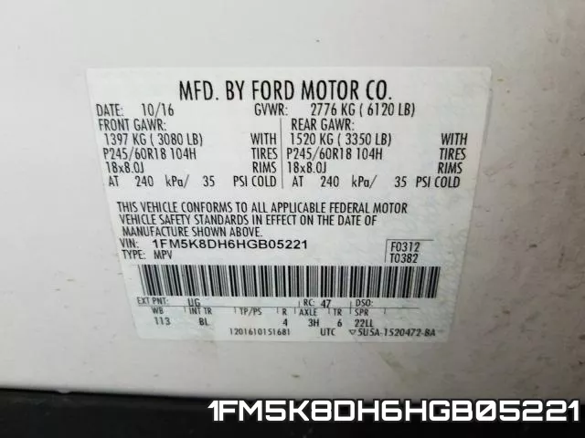1FM5K8DH6HGB05221 фото 2
