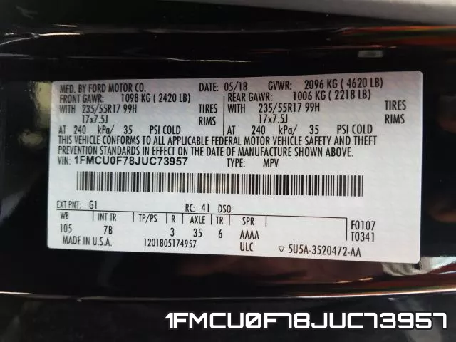1FMCU0F78JUC73957 фото 2