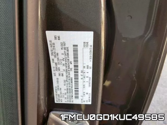 1FMCU0GD1KUC49585 фото 2