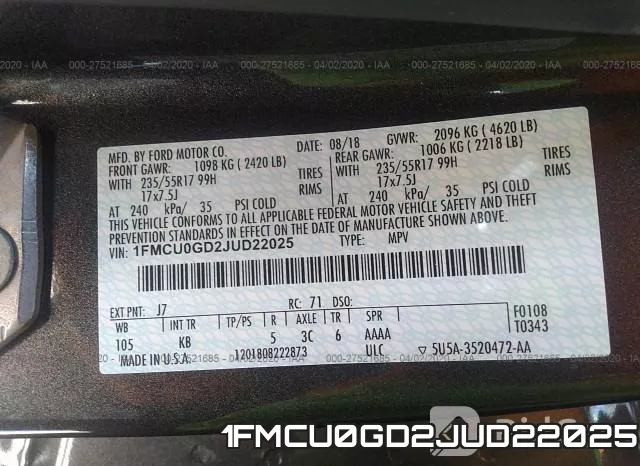 1FMCU0GD2JUD22025 фото 10