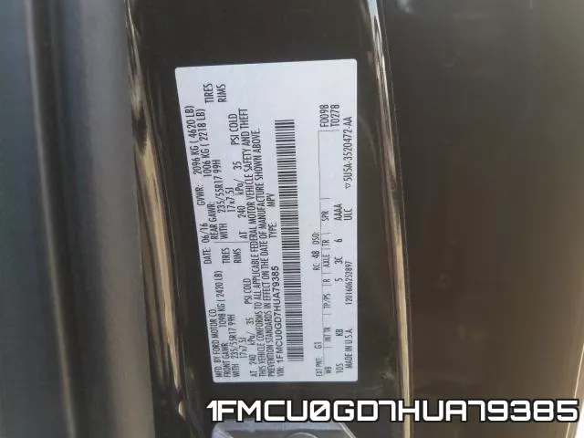 1FMCU0GD7HUA79385 фото 2