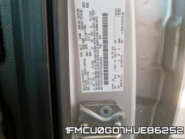 1FMCU0GD7HUE86252 фото 2
