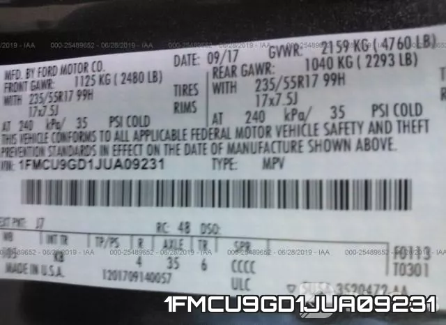 1FMCU9GD1JUA09231 фото 10